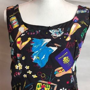 Multi-Colored Rayon Mini Dress - Size 4
